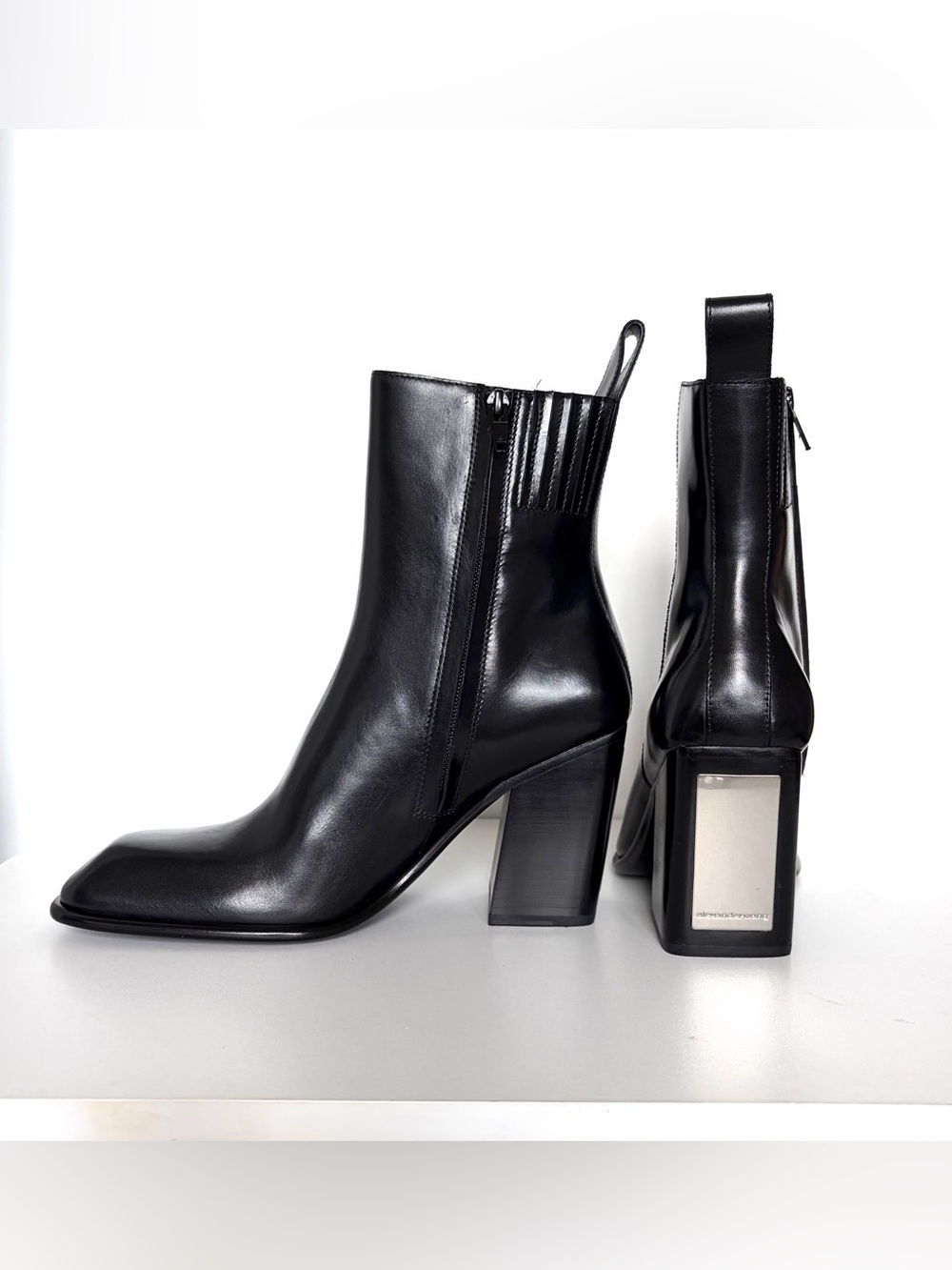 ALEXANDER WANG LEATHER ANKLE BOOT WITH 95mm HEEL